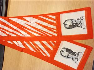 Fular Ipek Kırmızı Beyaz Atatürk Silüetli